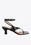 Paris Texas Leather Sandals With Ayers Effect In Black