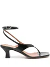 Paris Texas Leather Sandals With Ayers Effect In Black