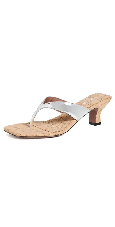 Paris Texas Portofino Mules Silver/naturale In Multi