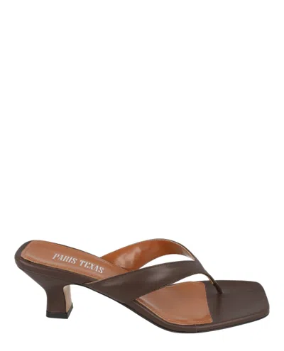 Paris Texas Portofino Thong Mules In Brown