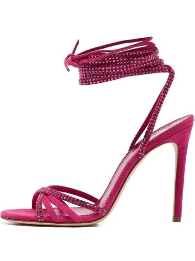 Pre-owned Paris Texas  105mm Crystal Embellishment Suede Sandals