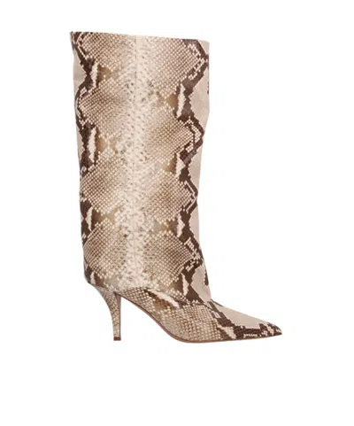 Paris Texas Ines Printed Python Mid-calf Boots In Multi
