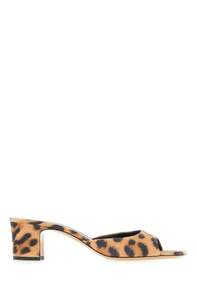 Paris Texas Printed Fabric Mules In Multicolor