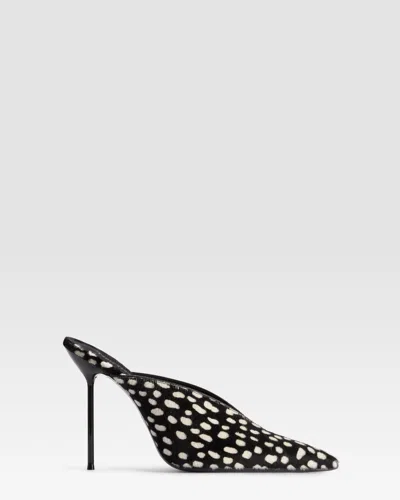 Paris Texas Lidia 105 Printed Calf Hair Mules In Black