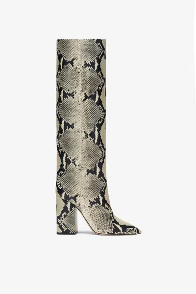 PARIS TEXAS PRINTED PHYTON LEATHER BOOTS