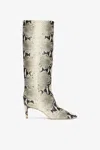 Paris Texas Printed Phyton Leather Heel 60 Boots In Grey