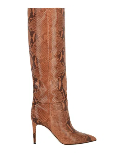 Paris Texas Printed Python Knee-high Boots In Multi