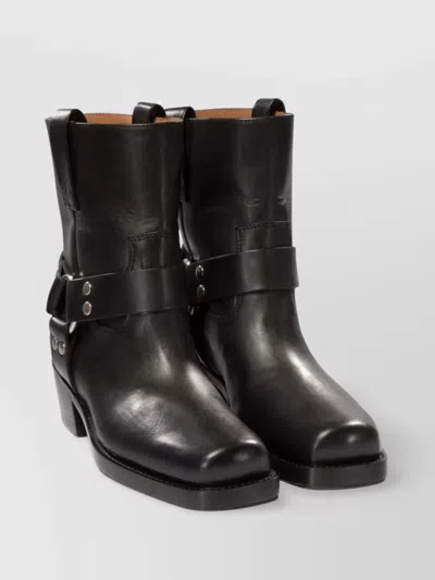 Paris Texas Pull-on Ankle Boot Studded Ring In Black