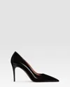 Paris Texas Pumps In Black Brushed Calf Leather In Black