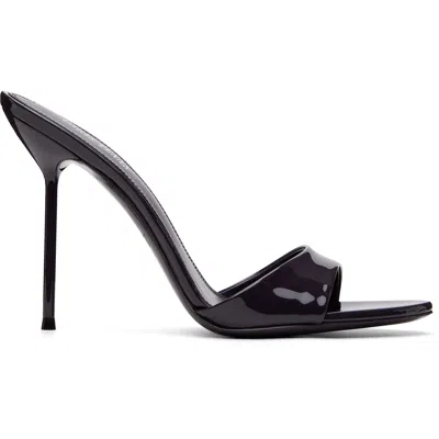 Paris Texas Women Black Leather Heels In Animal Print