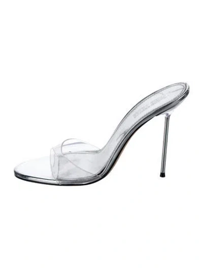 Pre-owned Paris Texas Pvc Mules In Silver