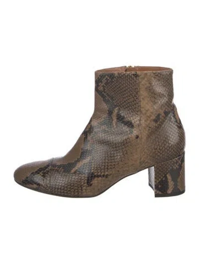 Pre-owned Paris Texas Python Animal Print Boots In Brown