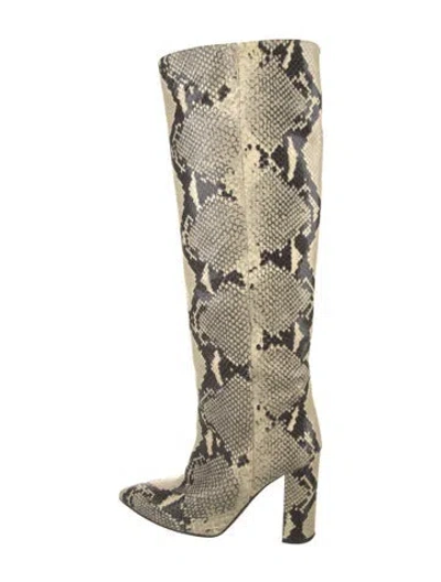 Pre-owned Paris Texas Python Animal Print Boots In Neutral