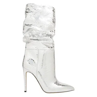 Paris Texas Python-embossed Slouchy Stiletto Boots