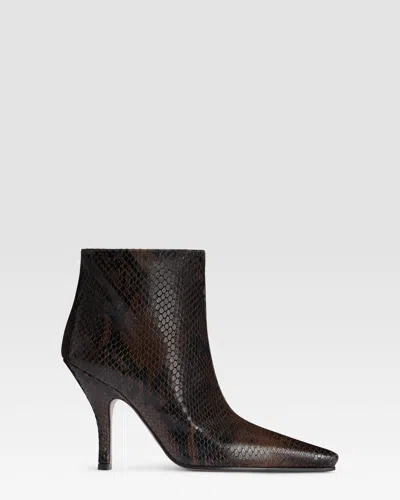 Paris Texas Python-print Leather Ankle Boot In Animal Print