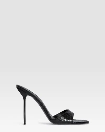 Paris Texas Python-print Leather Mule In Black