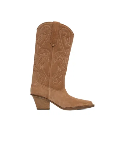 Paris Texas Quilted Ankle Boots In Brown