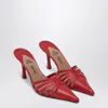Paris Texas Red Leather Mule Nadia In Red