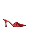 Paris Texas Nadia 85 Lizard Print Leather Mules In Red