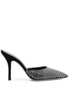 Paris Texas 100mm Hollywood Embellished Leather Mules In Schwarz