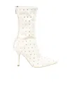 Paris Texas Rhinestone-embellished Suede Boots In White
