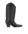 Paris Texas Rosario Embroidered Textured And Croc-effect Leather Cowboy Boots In Black