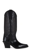 Paris Texas Rosario Embroidered Textured And Croc-effect Leather Cowboy Boots In 블랙