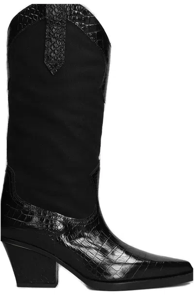 Paris Texas Rosario Embossed Boots In Black