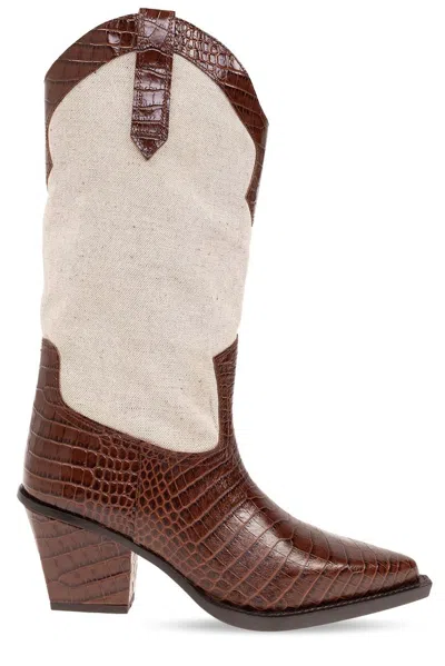 Paris Texas Rosario Embossed Boots In Brown
