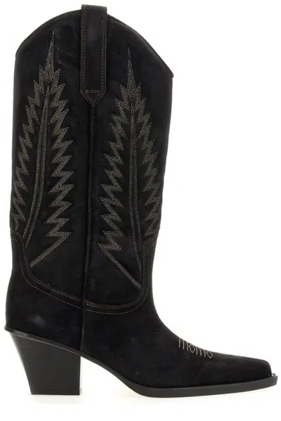 Paris Texas Rosario Embroidered Boots In Black