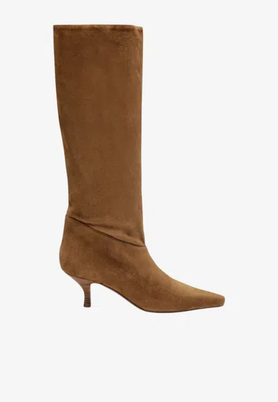 Paris Texas Rose 60 Suede Knee-high Boots In Cognac