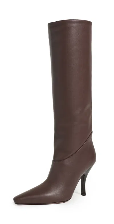 Paris Texas Rose 95 Knee-high Leather Boots In Brown