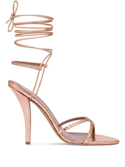 Paris Texas Rose Gold Open Toe Pumps