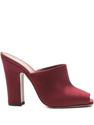 Paris Texas Rosie Heeled Mules In Red