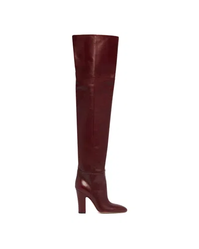 Paris Texas Rouge Noir Lavinia Leather Boots In Burgundy