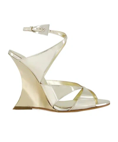 Paris Texas Round Toe Wedge Sandals In Brown