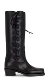 Paris Texas Roxanne Leather Knee-high Boots In Black