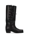 Paris Texas Roxanne Leather Knee-high Boots In Black
