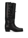 Paris Texas Roxanne Leather Knee-high Boots In Black