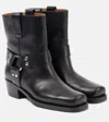 Paris Texas 'roxy' Black Western Style Ankle Boots With Brown Nuances In Black