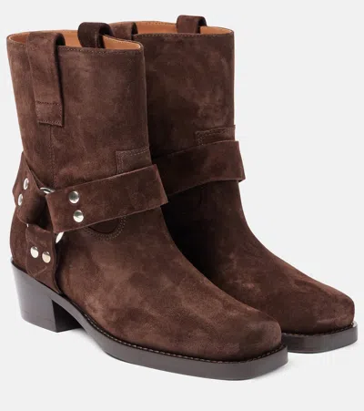 Paris Texas Roxy 45 Suede Biker Boots In Brown