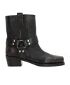 Paris Texas 'roxy' Black Western Style Ankle Boots With Brown Nuances In Black