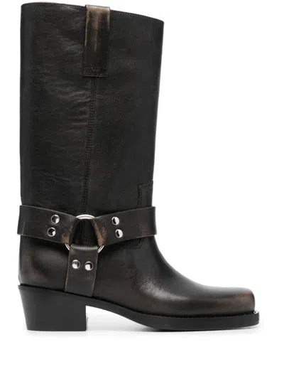 Paris Texas Roxy 45mm Leather Biker Boots In Black