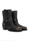 Paris Texas 'roxy' Black Western Style Ankle Boots With Brown Nuances