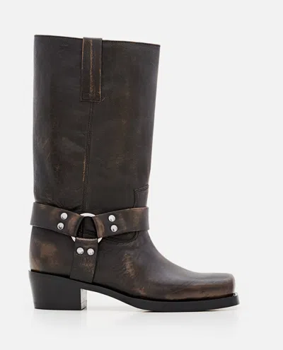 Paris Texas Roxy Brushed Leather Boots In Grey