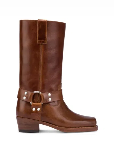 PARIS TEXAS ROXY HARNESS-DETAIL ANKLE BOOTS