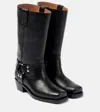 Paris Texas Roxy Leather Biker Boots In Black