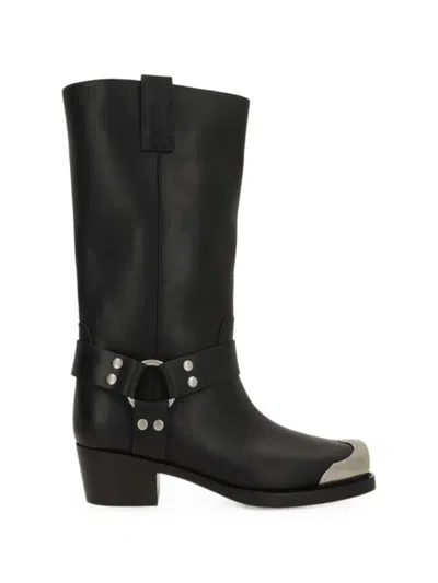 Paris Texas Roxy Leather Boots In Black