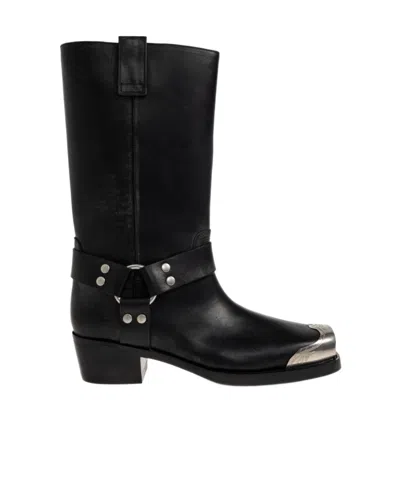 Paris Texas Roxy Leather Boots In Animal Print