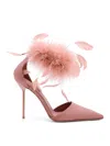 Paris Texas Lidia Satin Sandals With Feather Detail